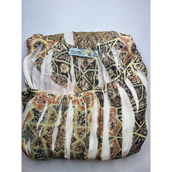 Unity World Wear Women's Boho Dress Size Small Elastic Waist - Picture 7 of 7